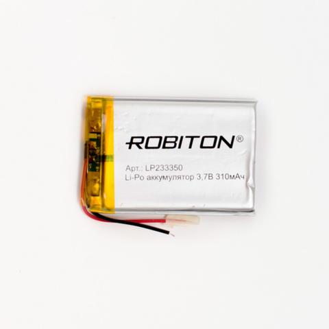 Литий-ионный полимерный аккумулятор LP233350 ROBITON ,Li-Pol призма со схемой защиты ► Фото 1/1