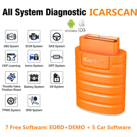 2022 LAUNCH ICARSCAN Bluetooth OBD2 считыватель кодов, полная система для Android/IOS, мощная, чем LAUNCH X431 golo Easydiag 3,0 AP200 ► Фото 1/6