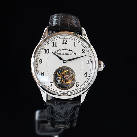 Оригинальные мужские часы Tourbillon, Sugess seagull move, мужские механические часы t ST8000, серебряные наручные часы, 2 кожаных ремешка 2022 ► Фото 1/6