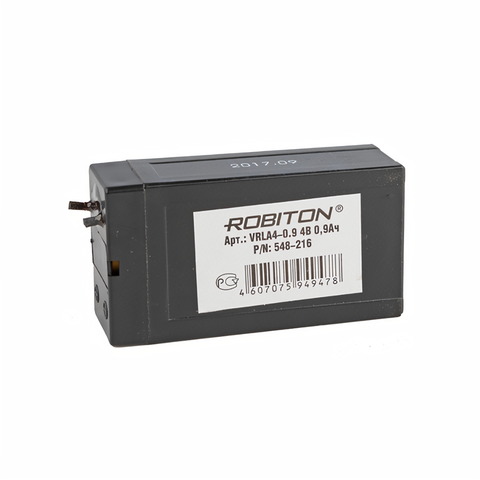 Cвинцовый аккумулятор 4 v (аккумуляторная батарея) ROBITON VRLA4-0.9 (4 В, 0.9 Ач) ► Фото 1/1