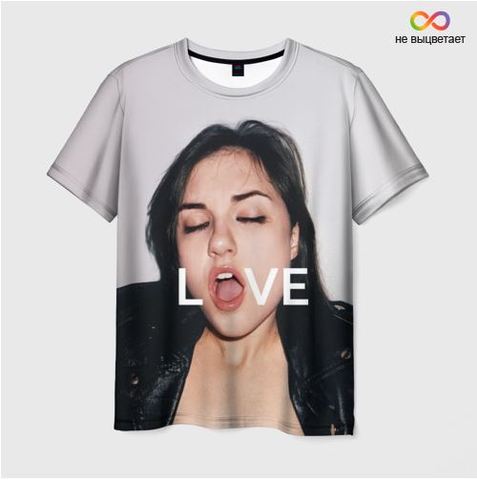 Мужская футболка 3D Sasha Grey LOVE ► Фото 1/2