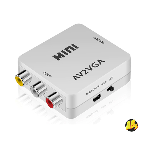 Mini HD AV2VGA Video Converter Convertor Box AV RCA CVBS to VGA Video Converter Conversor with 3.5mm Audio to PC HDTV Converter ► Фото 1/4