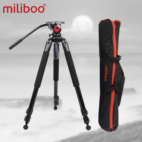 Miliboo MTT701A портативный алюминиевый штатив для профессиональной видеокамеры/DSLR штатив с гидравлической шаровой головкой ► Фото 1/6