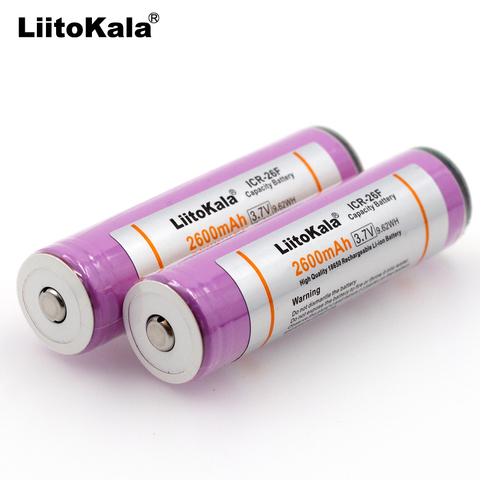 Liitokala новый, 100% оригинальный, 18650 Φ, 2600 мАч, литий-ионный аккумулятор с печатной платой, подходит для фонариков для ► Фото 1/3