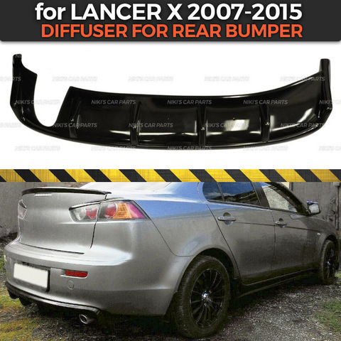 Диффузор для Mitsubishi Lancer X 2007-2015, комплект для заднего бампера из АБС-пластика, аэродинамическая Подушка, украшение, тюнинг автомобиля ► Фото 1/6
