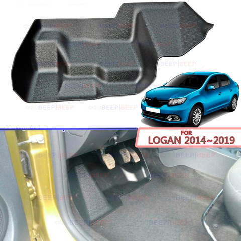 Пластина под педали на внутренней ковровой дорожке для Renault Logan 2014 ~ 2022, пластиковые аксессуары ABS, Стайлинг автомобиля, защита от грязи, ковры ► Фото 1/1