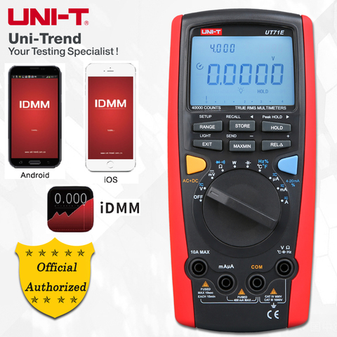 UNI-T UT71A/UT71B/UT71C/UT71D/UT71E Интеллектуальные цифровые мультиметры среднего размера; Цифровой мультиметр, связь USB/Bluetooth ► Фото 1/6