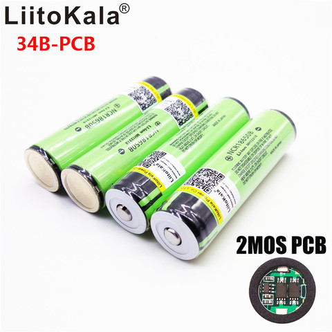 Аккумуляторная батарея LiitoKala NCR18650B, литиевая батарея 18650 3400 мАч, 3,7 в, 3400 мАч, для фонарика, оригинал, хит продаж ► Фото 1/6