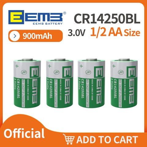 EEMB CR14250BL 3,0 в 900 мАч 1/2 AA батарея LS14250 литиевая цилиндрическая батарея PLC оригинальная неперезаряжаемая ► Фото 1/6