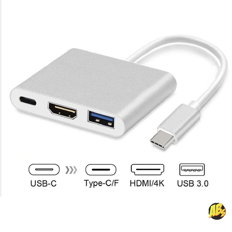 USB-C HDMI Type c Hdmi mac 3.1 Converter Adapter Typec to hdmi HDMI/USB 3.0/Type-C Aluminum For Apple Macbook adapter ► Фото 1/5