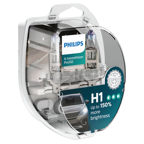 Автомобильная лампа Philips H1 X-treme Vision Pro150 (+150%) (2 шт.) 12258XVPS2 ► Фото 1/6