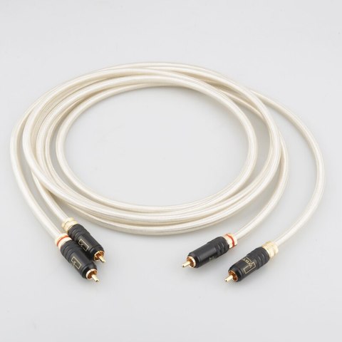 Высокое качество QED Подпись 5N OCC посеребренные hifi аудио соединительный кабель с WBT-0144 с позолотой разъем ► Фото 1/6