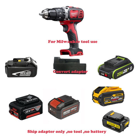 Преобразователь для milwaukee M18 adapter для makita, dewalt, bosch, worx green, 18/20 в, литий-ионный аккумулятор ► Фото 1/4