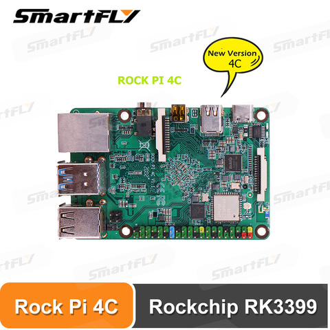 Рок-н-PI 4C с двумя камерами, процессор Rockchip RK3399 4 Гб LPDDR4 Мали T860MP4 SBC/одноплатный компьютер подходит с Официальный Raspberry Pi Дисплей/андроид 10 ► Фото 1/6