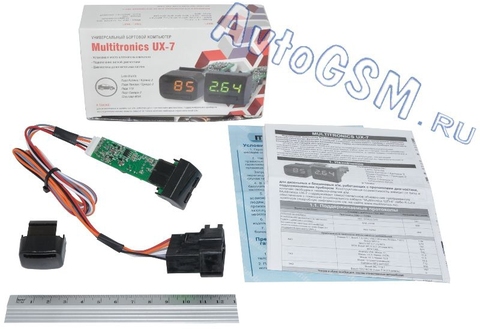 Бортовой компьютер Multitronics (Мультитроникс) UX-7 Зеленый для Lada (Granta, Калина и Калина-2, Приора и Приора-2, 110, ► Фото 1/6