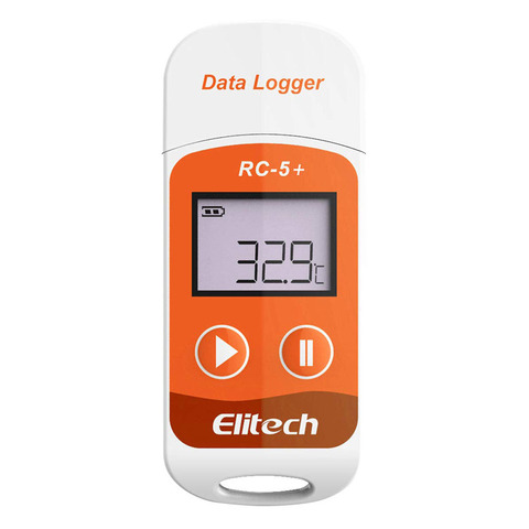 Устройство для регистрации данных о температуре Elitech RC-5 + PDF USB, многоразовое устройство записи, 32000 точек, высокая точность ► Фото 1/6