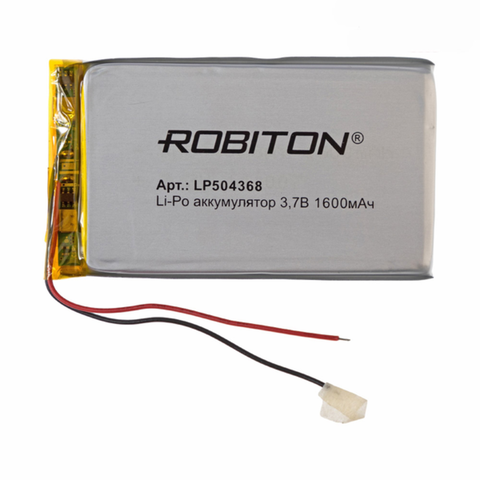Литий-ионный полимерный аккумулятор LP504368 ROBITON ,Li-Pol призма со схемой защиты ► Фото 1/1
