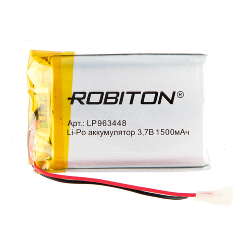 Литий-ионный полимерный аккумулятор LP963448 ROBITON , призма со схемой защиты ► Фото 1/2