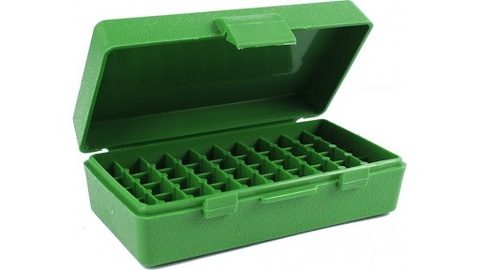 Бокс для патронов на 50 ячеек MTM Flip-Top Ammo Box 380 ACP, 9mm Luger 50-Round Plastic P50-9M-10 ► Фото 1/1